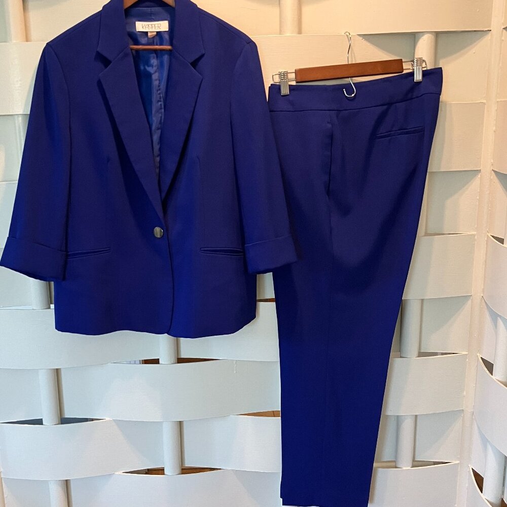 Kasper Dark Cobalt Blue 2PC Pantsuit 16